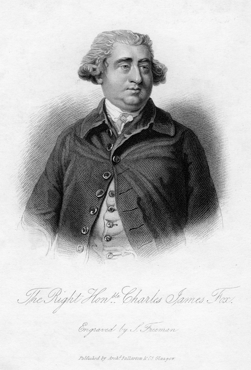 Charles James Fox 1749-1806, wigowski mąż stanu, XIX wiek. autorstwa Samuel Freeman