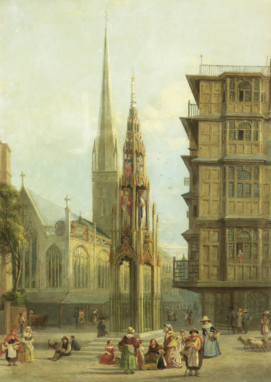 Bristol High Cross (olej na płótnie) autorstwa Samuel Griffiths Tovey