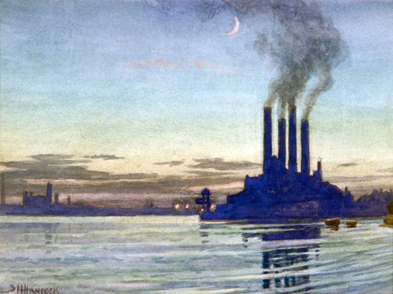 „Elektrownia Drogowa Partii - Wieczór”, XX wiek. autorstwa Samuel Harry Hancock