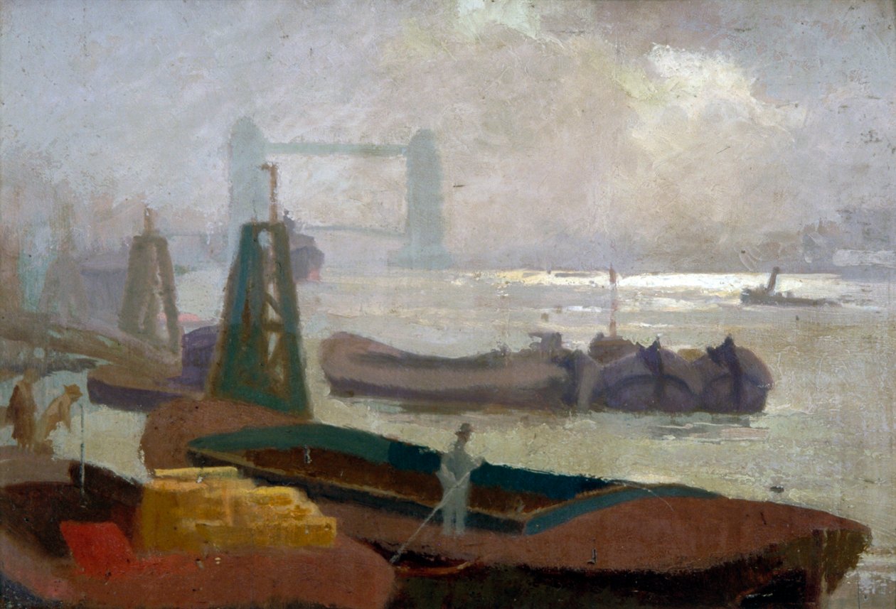 „W pobliżu Nabrzeża Piwowarskiego”, ok. 1930 r. autorstwa Samuel Harry Hancock