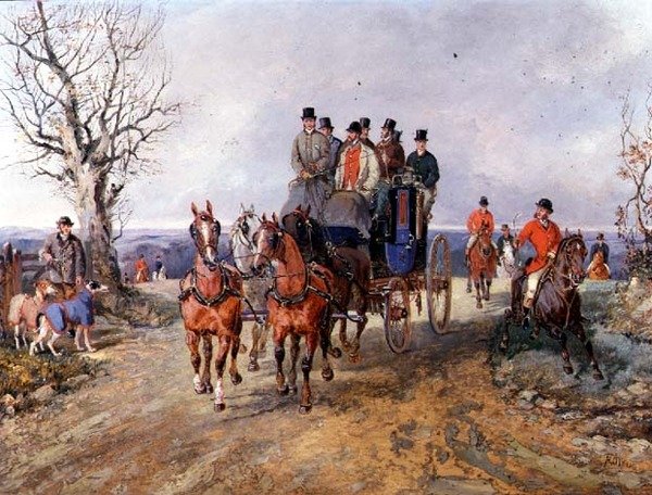 Trener i Czwórka na otwartej drodze autorstwa Samuel Henry Alken
