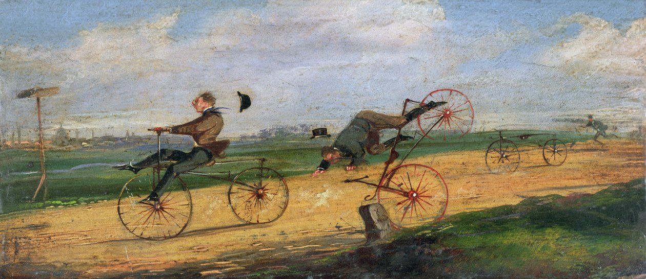 Wyścig między Lallement Velocipedes, 1869 autorstwa Samuel Henry Alken