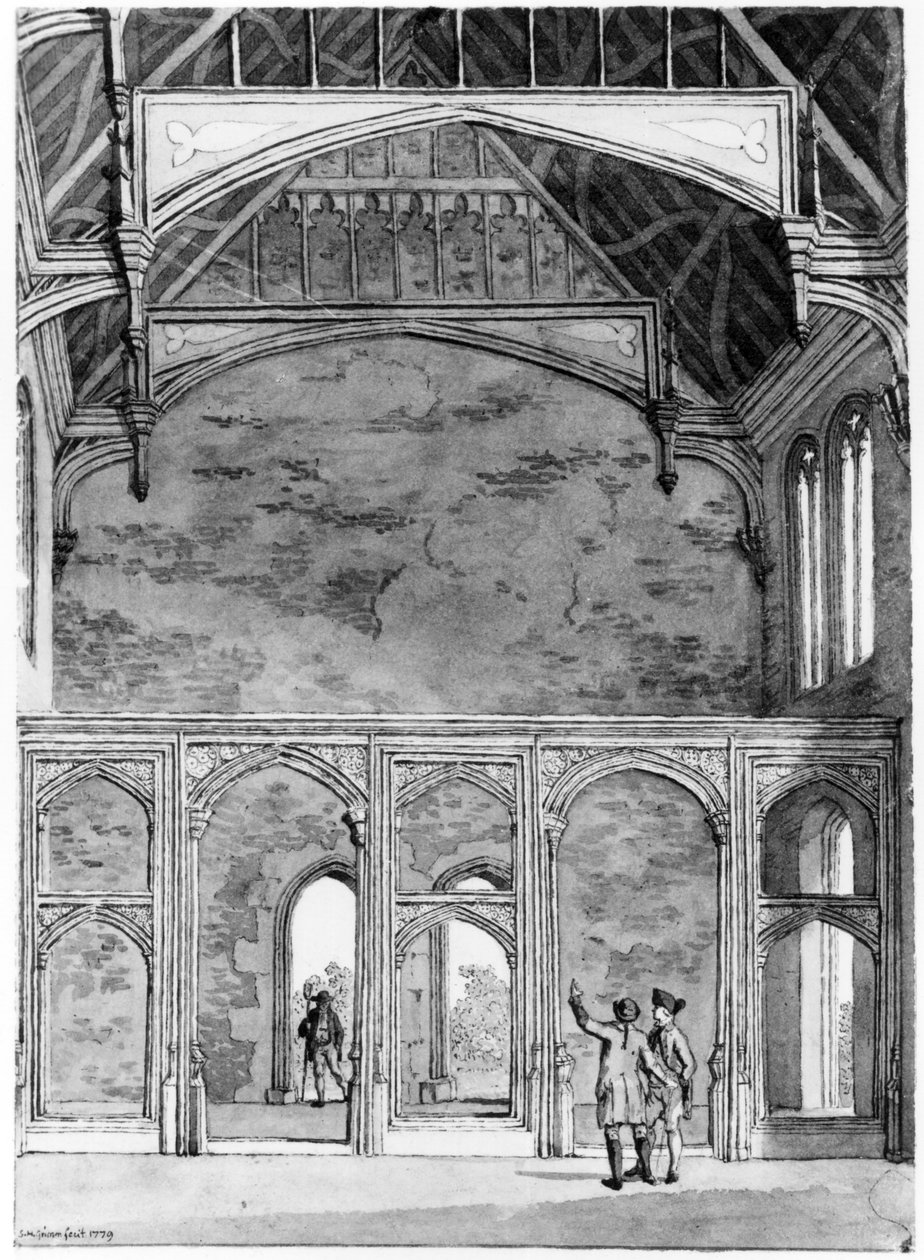 South West End of Great Hall w Eltham, 1779 autorstwa Samuel Hieronymous Grimm