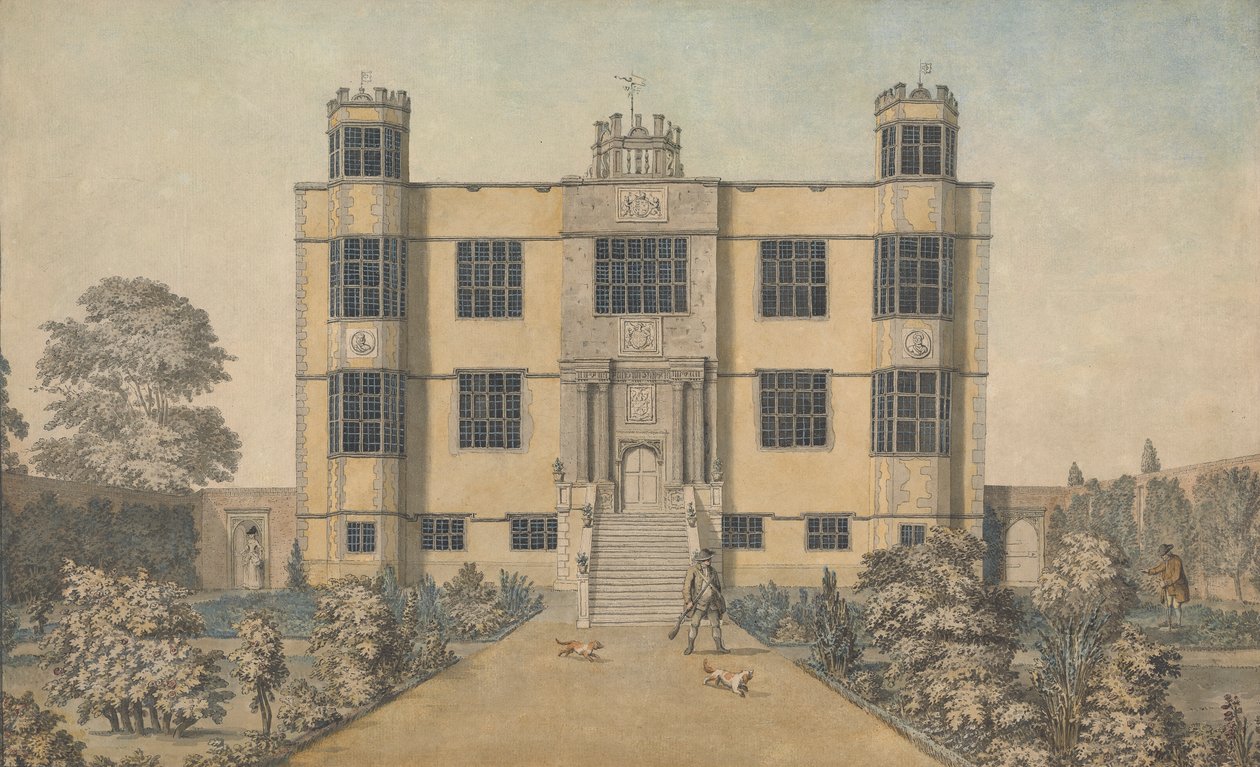 Barlborough Hall, niedaleko Chesterfield, Derbyshire: główny front hali autorstwa Samuel Hieronymus Grimm