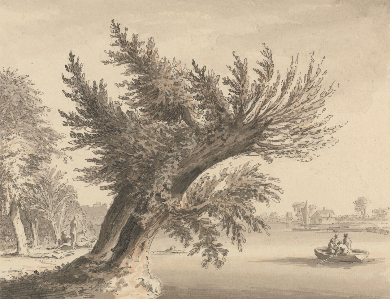 Nad Tamizą w Barnes autorstwa Samuel Hieronymus Grimm