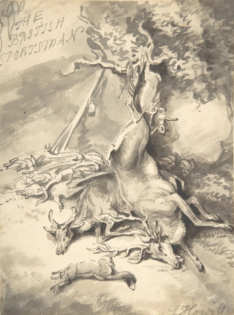 Projekt na frontyspis brytyjskiego sportowca, ca. 1812. autorstwa Samuel Howitt