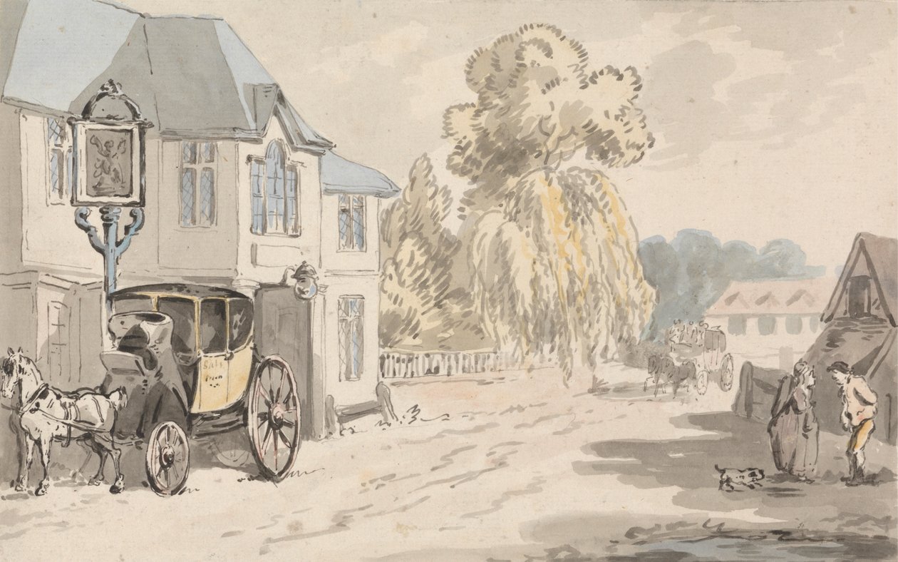Jeźdźcy przed karczmą autorstwa Samuel Howitt