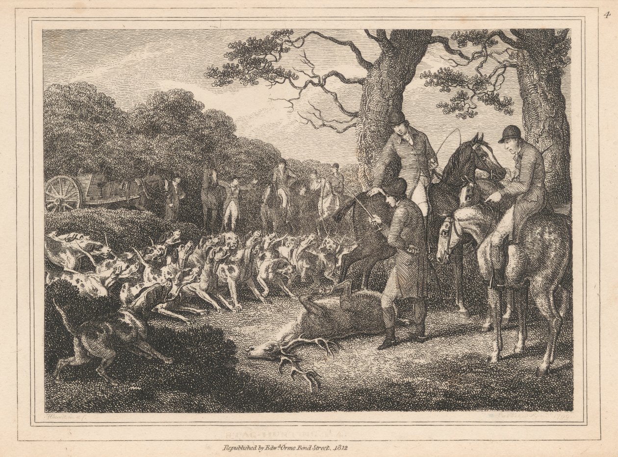 Polowanie na jelenie autorstwa Samuel Howitt