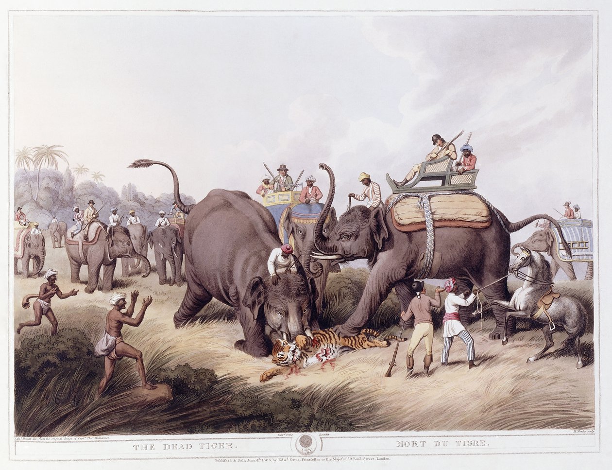 Martwy tygrys; Mort du tigre, 1807 autorstwa Samuel Howitt