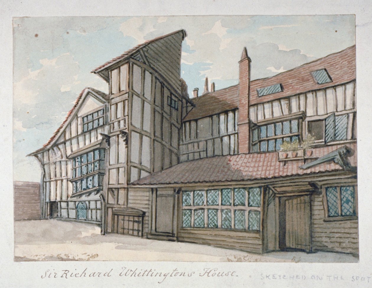 Dom Sir Richarda Whittingtona, Milton Street, City of London, 1800 autorstwa Samuel Ireland