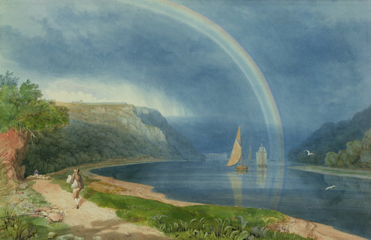 Tęcza nad rzeką Avon, ok.1825 (akwarela na papierze) autorstwa Samuel Jackson