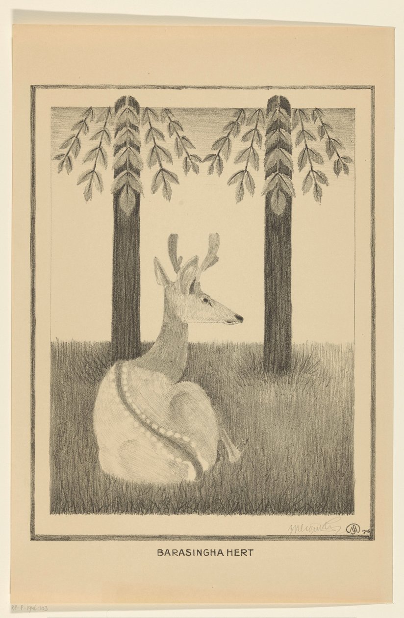 Barasinghahert (oryginalny tytuł na obiekcie) autorstwa Samuel Jessurun de Mesquita (signed by artist)