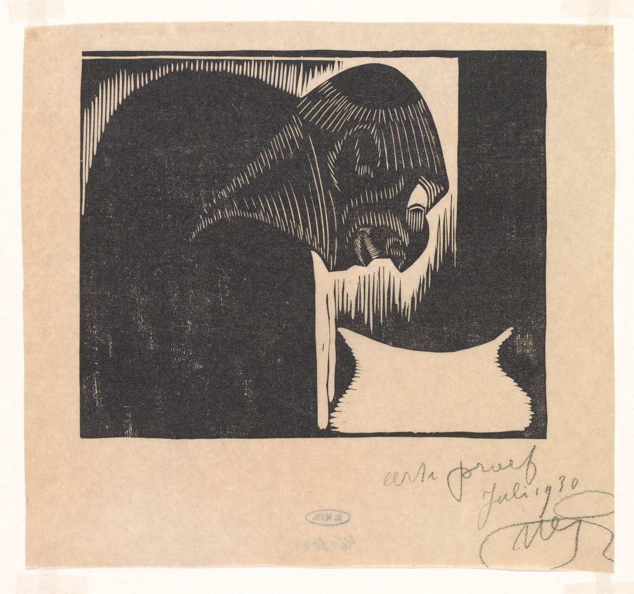 Pochylony mężczyzna z miską autorstwa Samuel Jessurun de Mesquita (signed by artist)