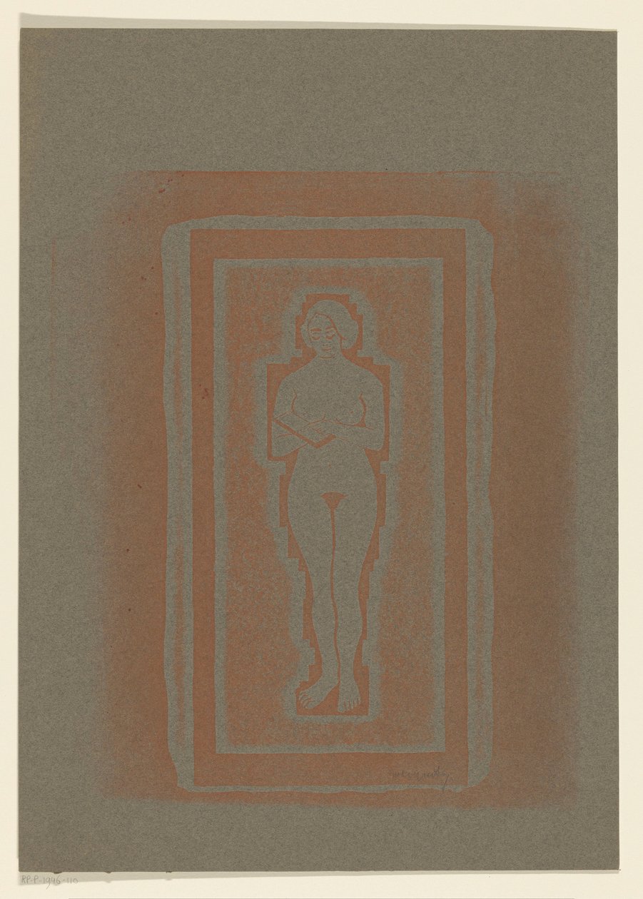 Akt z książką lub kamienną płytą w ręku autorstwa Samuel Jessurun de Mesquita (signed by artist)