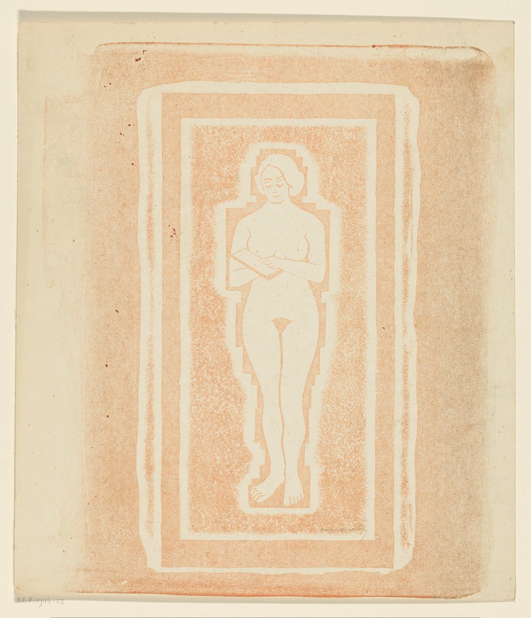 Akt z książką lub kamienną płytą w ręku autorstwa Samuel Jessurun de Mesquita (signed by artist)
