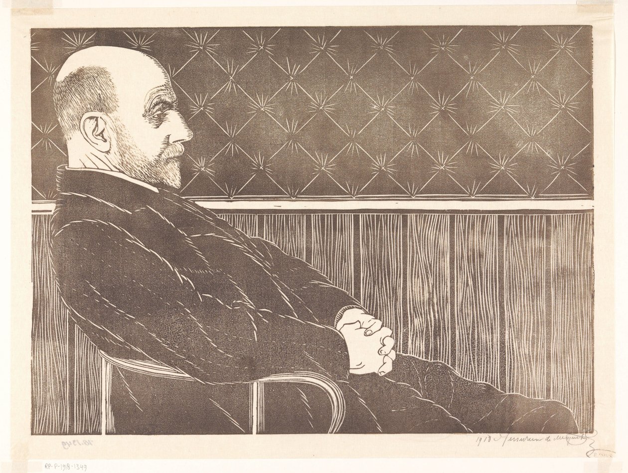 Portret Mauritsa van der Valk autorstwa Samuel Jessurun de Mesquita (signed by artist)