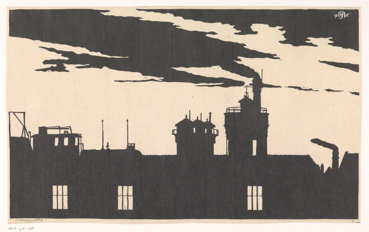 Sylwetka Oostergasfabriek autorstwa Samuel Jessurun de Mesquita (signed by artist)