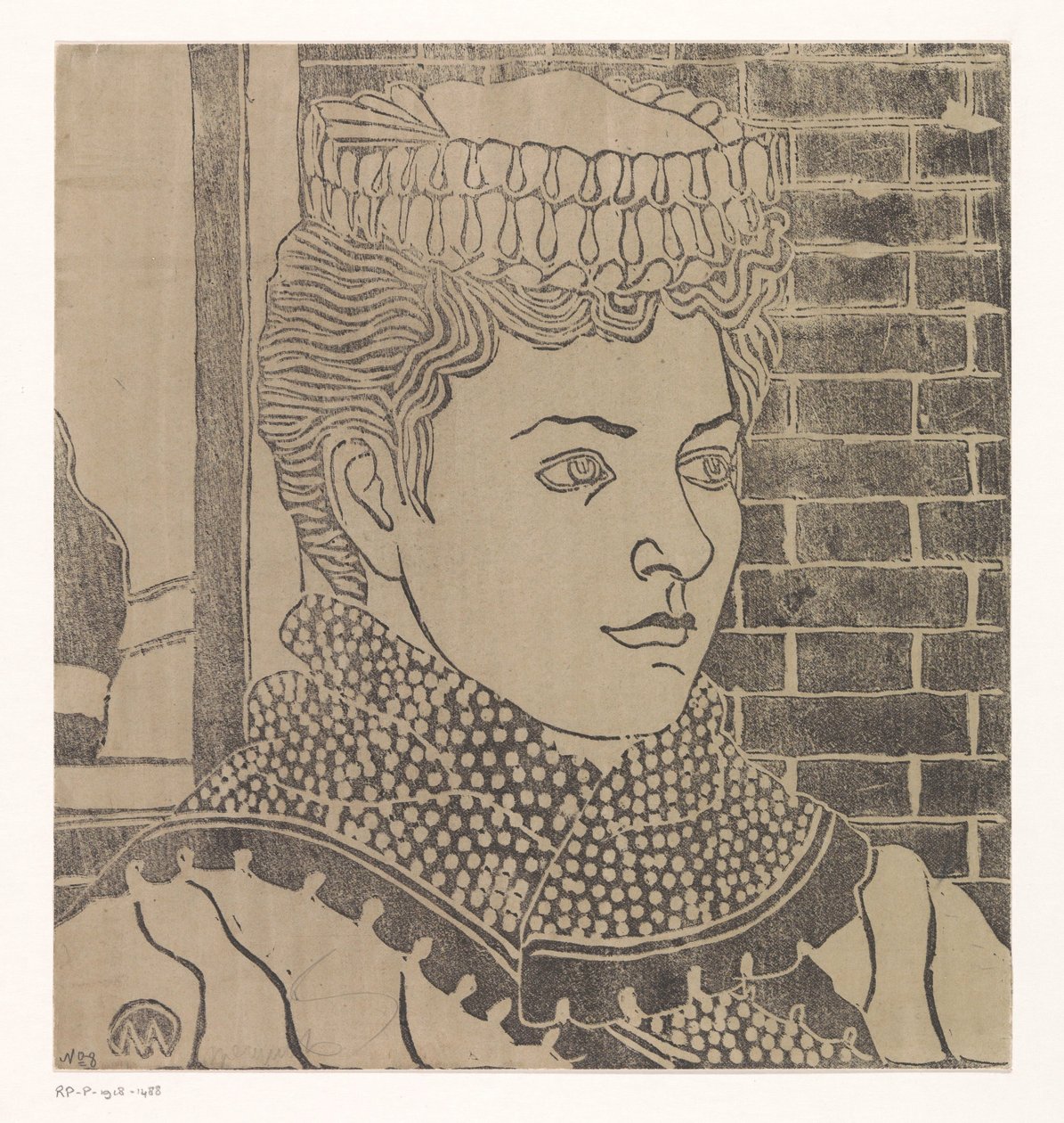 Kobieta w kapeluszu pokojówki autorstwa Samuel Jessurun de Mesquita (signed by artist)