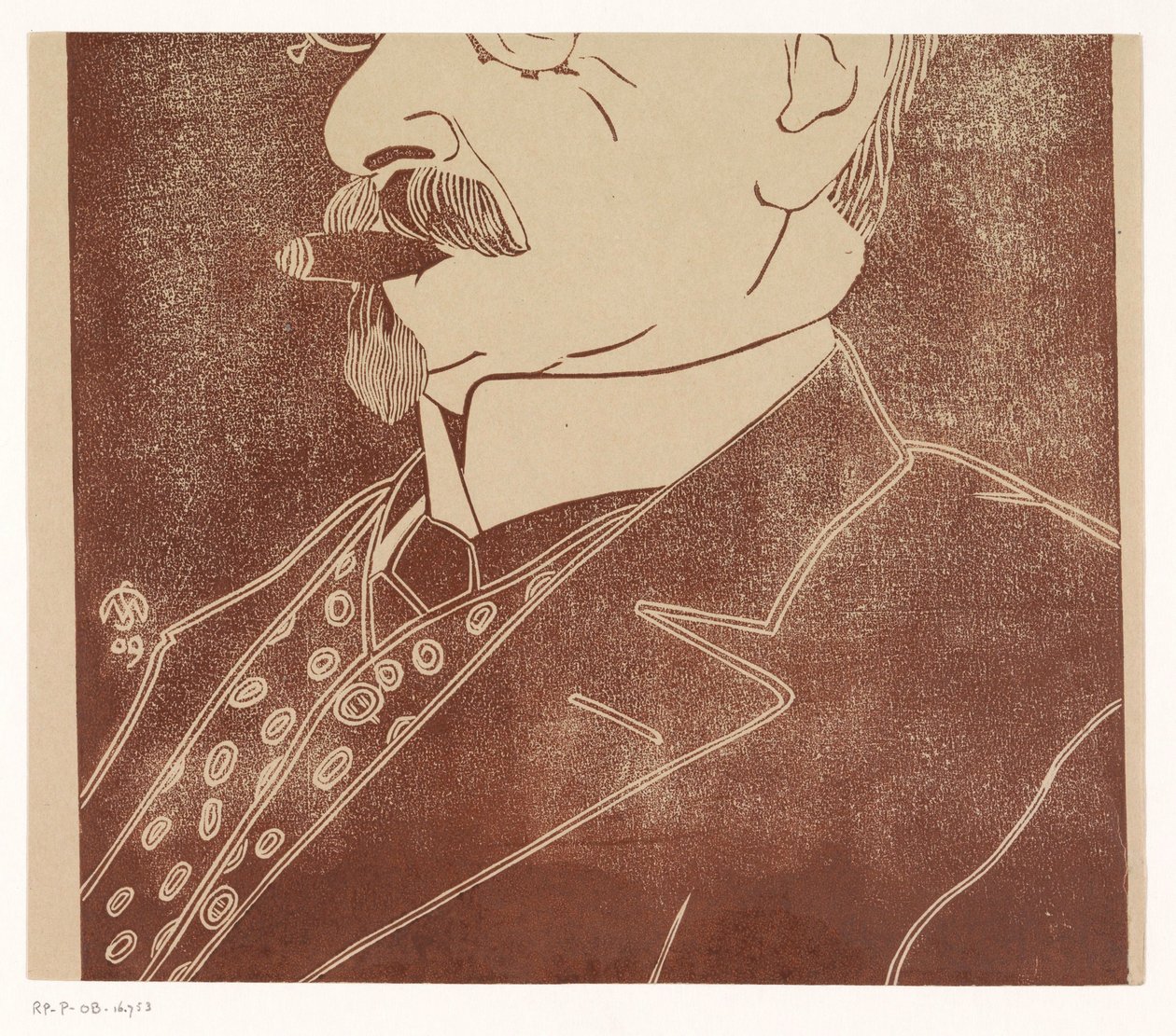 Portret nieznanego mężczyzny z cygarem autorstwa Samuel Jessurun de Mesquita