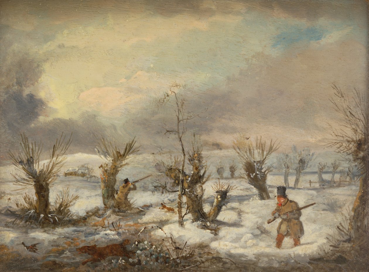 Strzelanie do kaczek (olej na płótnie) autorstwa Samuel John Egbert Jones