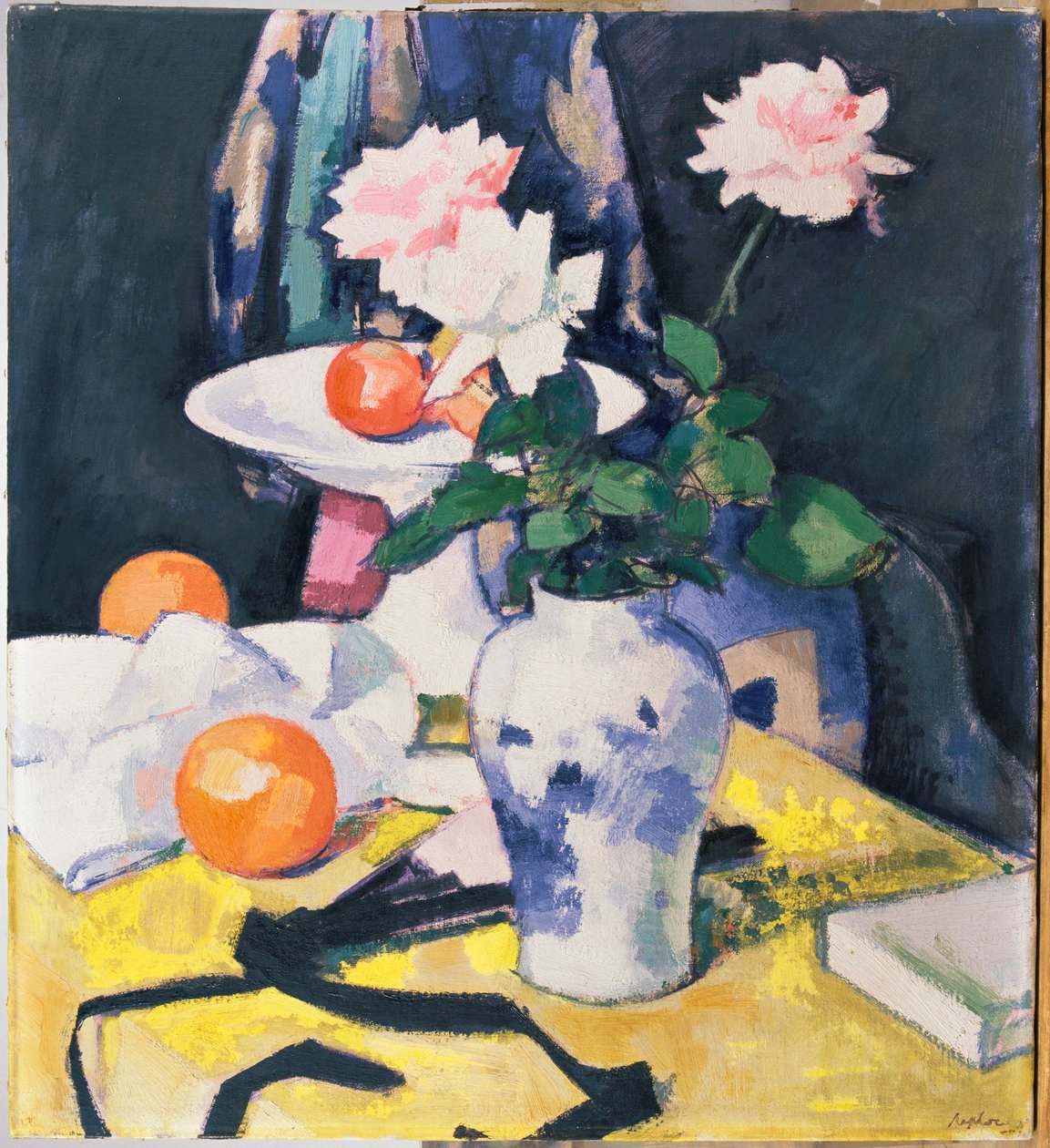 Róże i pomarańcze, ok. 1920 (olej na płótnie) autorstwa Samuel John Peploe