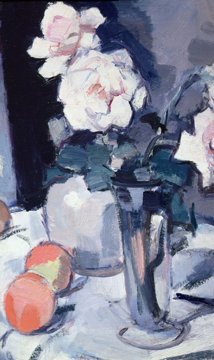 Róże w wazonie (olej na płótnie) autorstwa Samuel John Peploe
