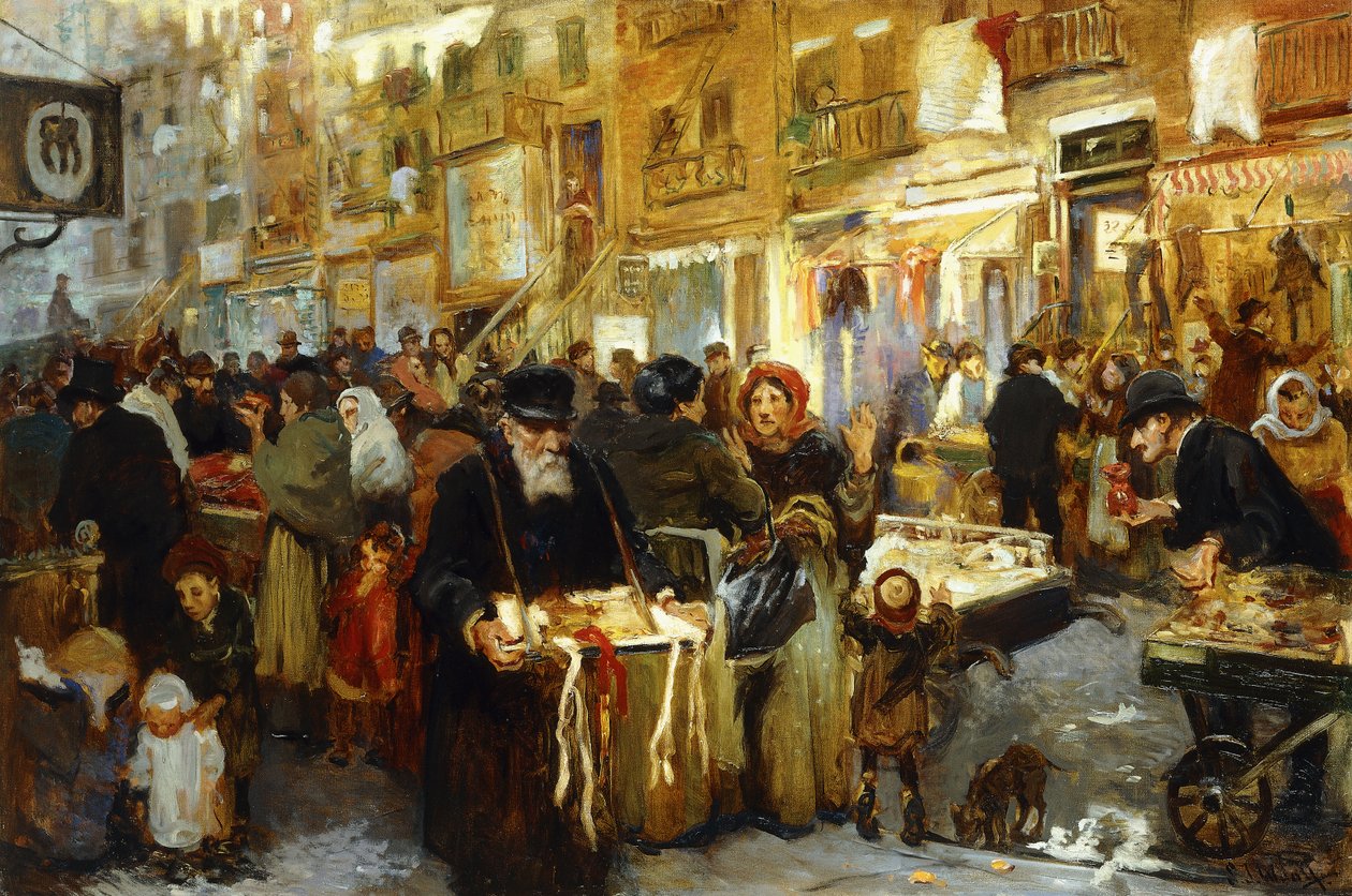Lower East Side, c.1914 (olej na płótnie) autorstwa Samuel Johnson Woolf