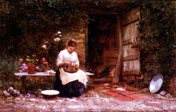 Obieranie Ziemniaków autorstwa Samuel Luke Fildes