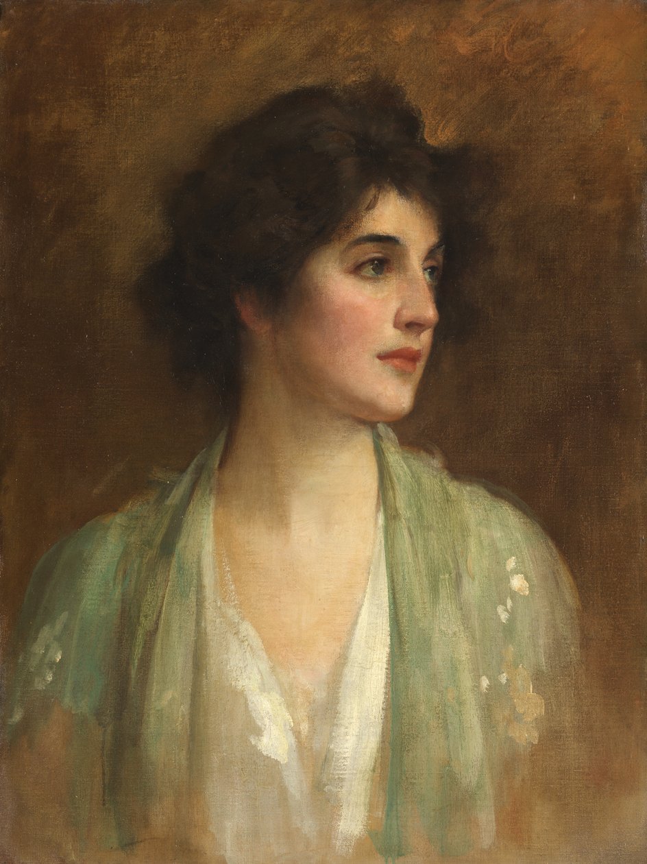 Zielony szal autorstwa Samuel Luke Fildes