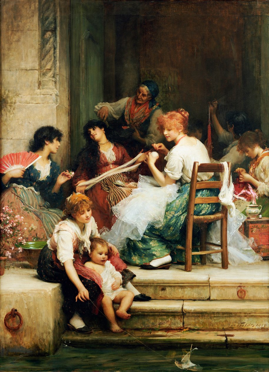 Życie weneckie, 1884 autorstwa Samuel Luke Fildes