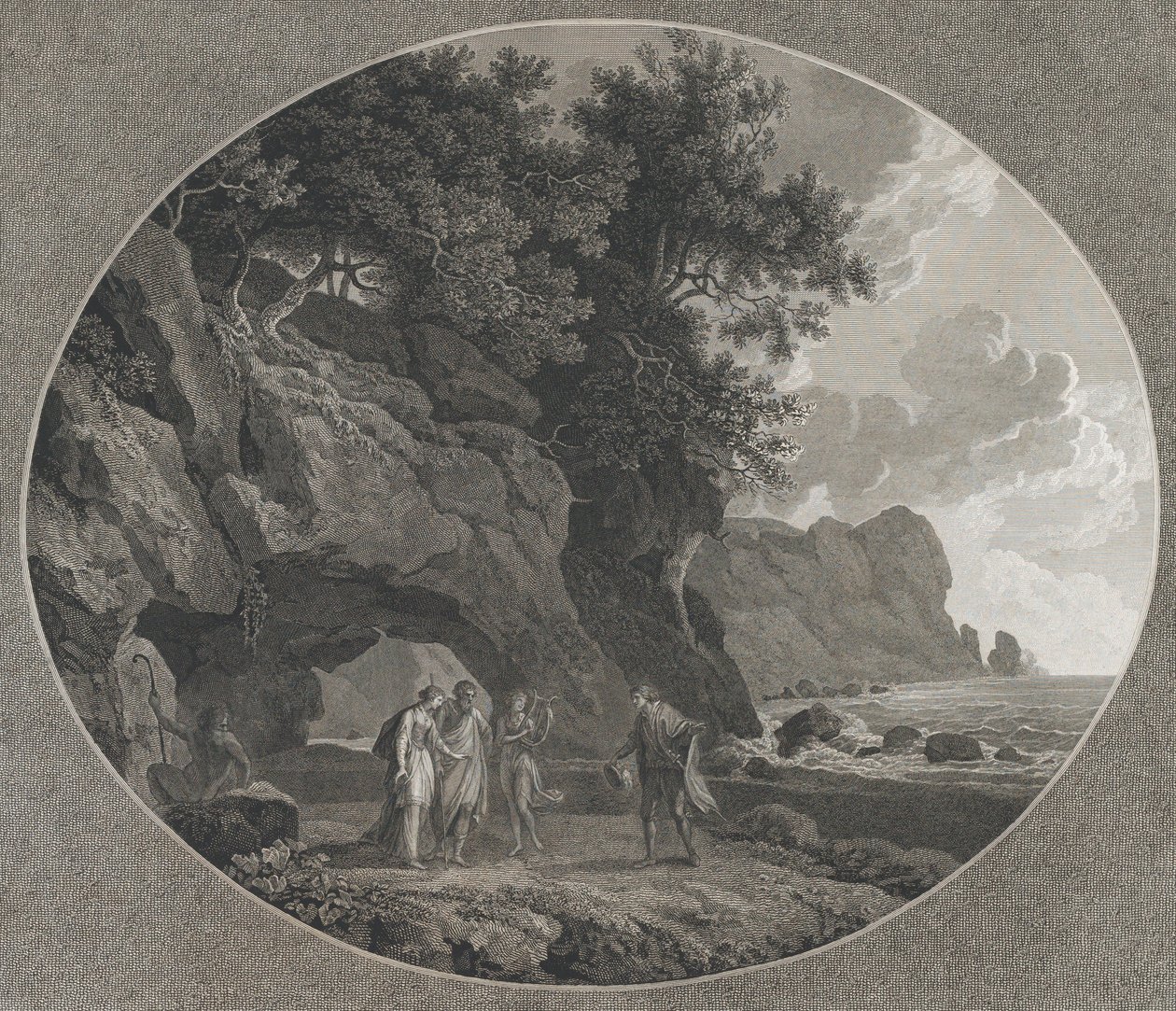 Burza, akt I: Ferdynand i Miranda, 1788. autorstwa Samuel Middiman