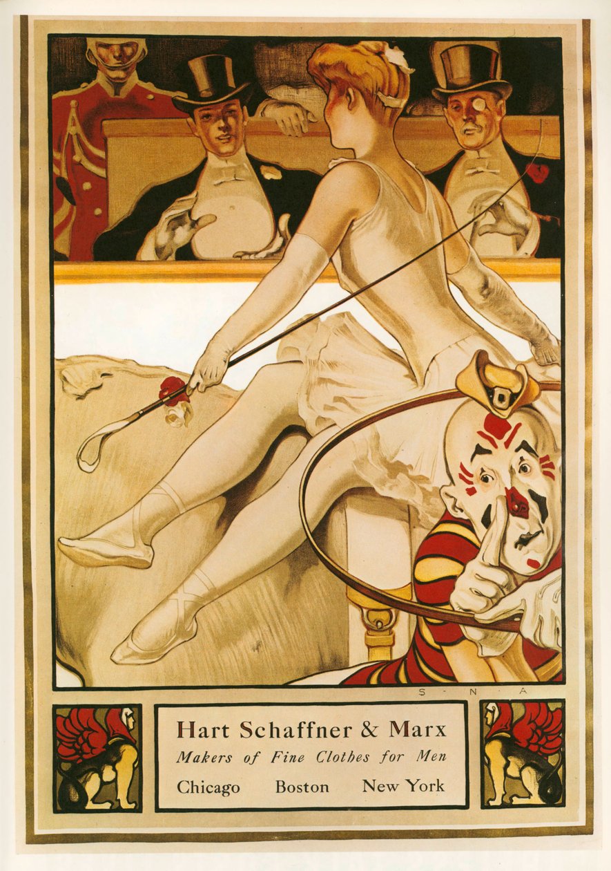 Samuel Nelson Abbott: Hart and Marx, producenci odzieży męskiej. USA ... (litografia) autorstwa Samuel Nelsol Abbott
