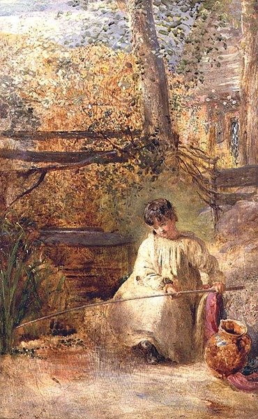 Chłopiec łowiący ryby autorstwa Samuel Palmer