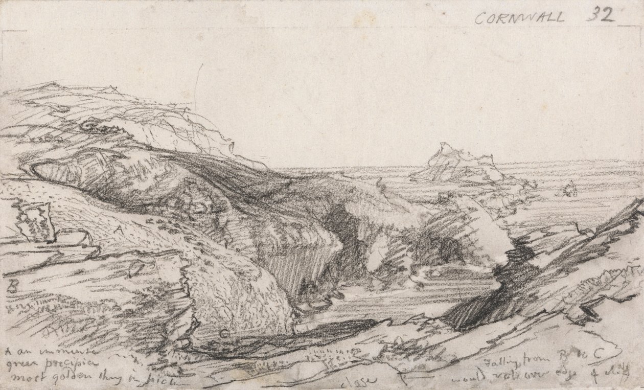 Strona z kornwalijskiego szkicownika: Cornwall 32 autorstwa Samuel Palmer