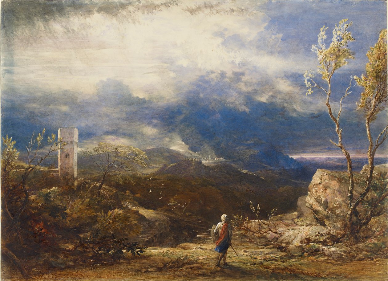 Chrześcijanin zejście do doliny upokorzenia z „Wędrówki pielgrzyma”, 1848 autorstwa Samuel Palmer