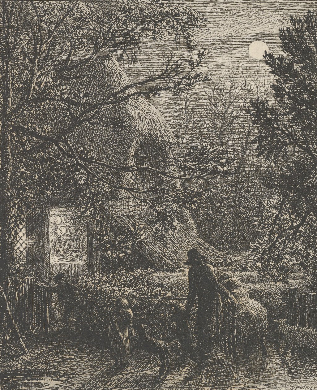 Boże Narodzenie, czyli składanie ostatniej owcy, 1850. autorstwa Samuel Palmer