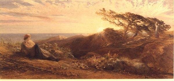 Wieczorny dzień, ok. 1858 (akwarela) autorstwa Samuel Palmer