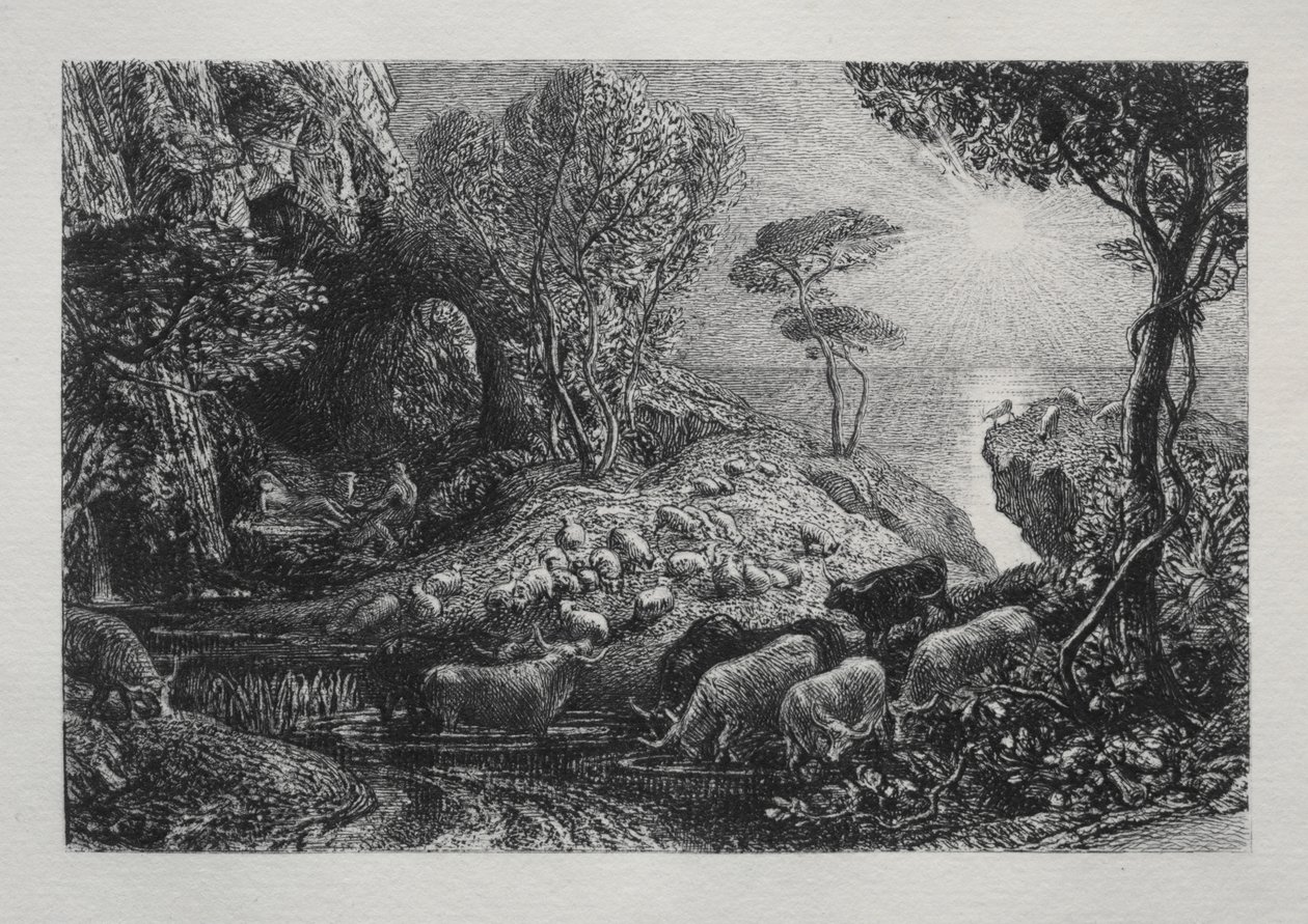Moeris i Galatea autorstwa Samuel Palmer