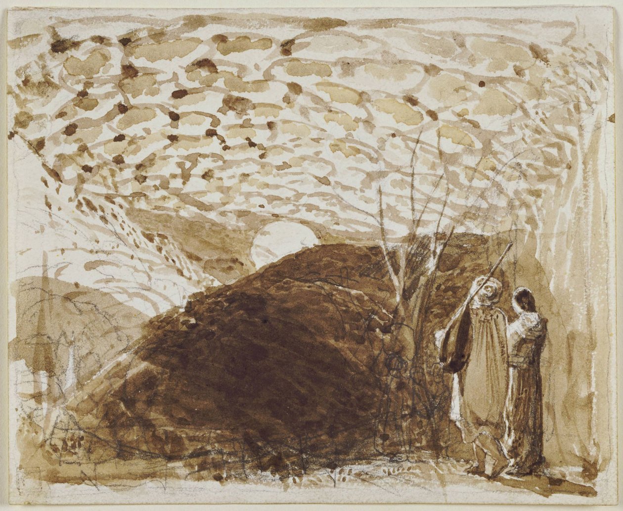 Pejzaż w świetle księżyca autorstwa Samuel Palmer
