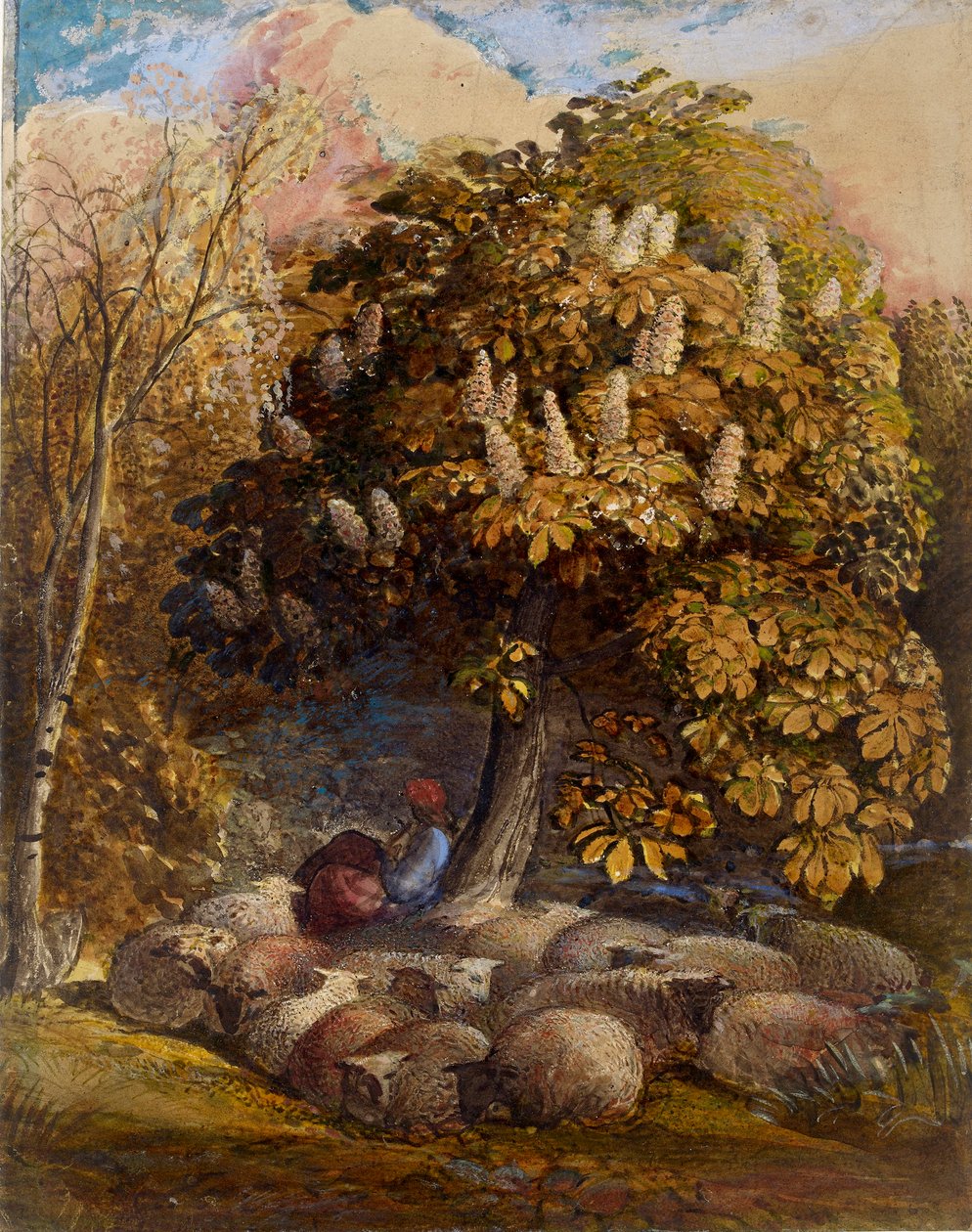 Pastorał z kasztanem, ok. 1830-1831 autorstwa Samuel Palmer