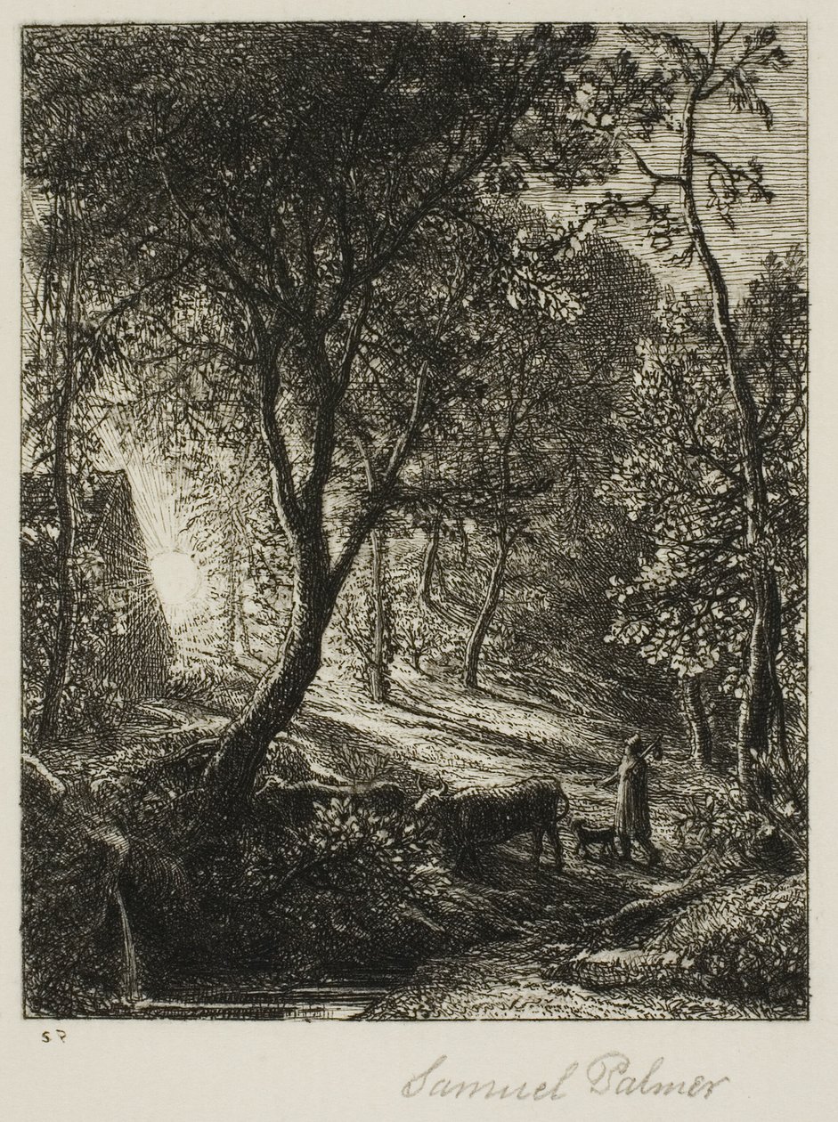 Zachód słońca autorstwa Samuel Palmer