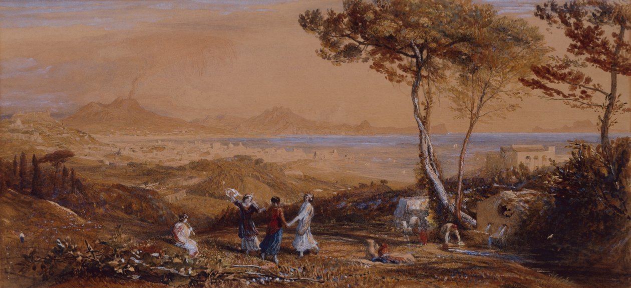 Zatoka Neapolitańska (akwarela na papierze) autorstwa Samuel Palmer
