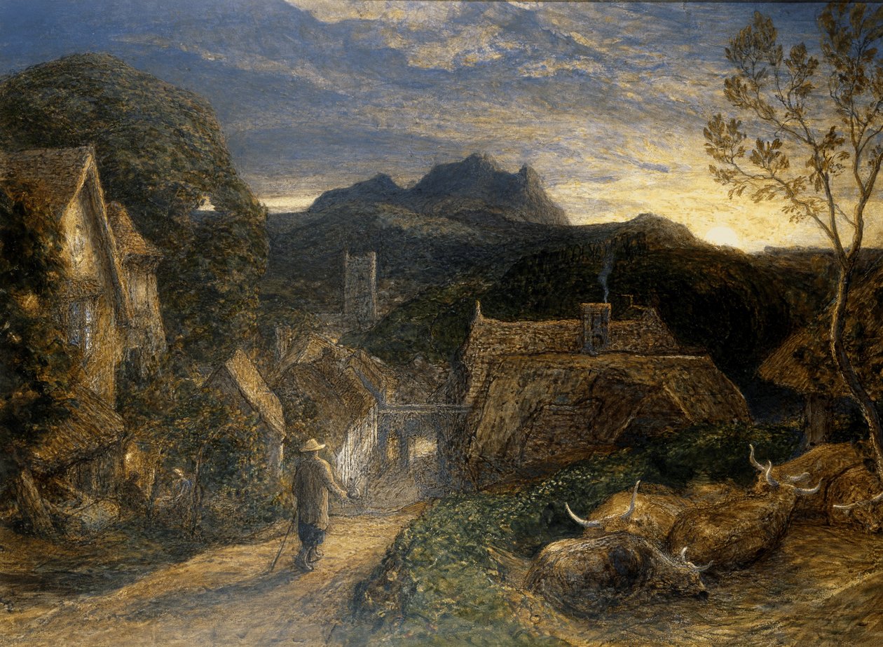 The Bellman (akwarela i kolor nadwozia na pokładzie) autorstwa Samuel Palmer