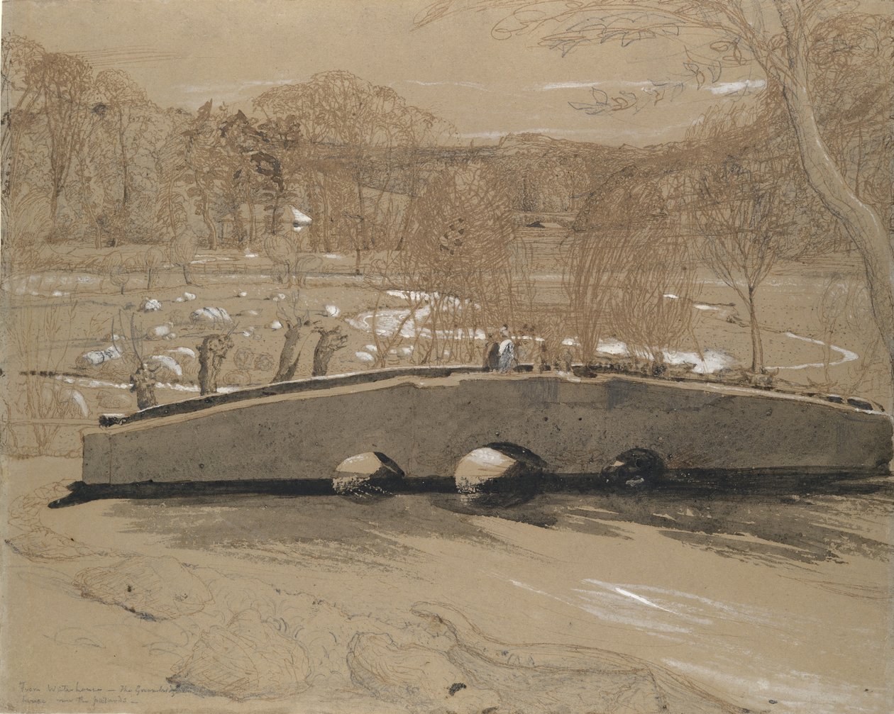 Most w Shoreham, ca. 1829. autorstwa Samuel Palmer