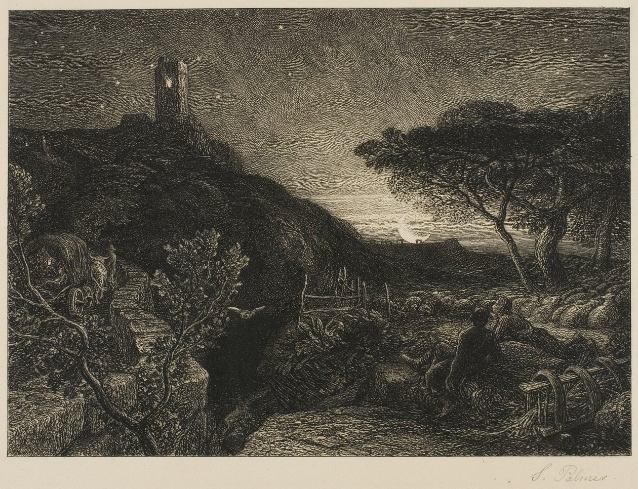 Samotna Wieża autorstwa Samuel Palmer