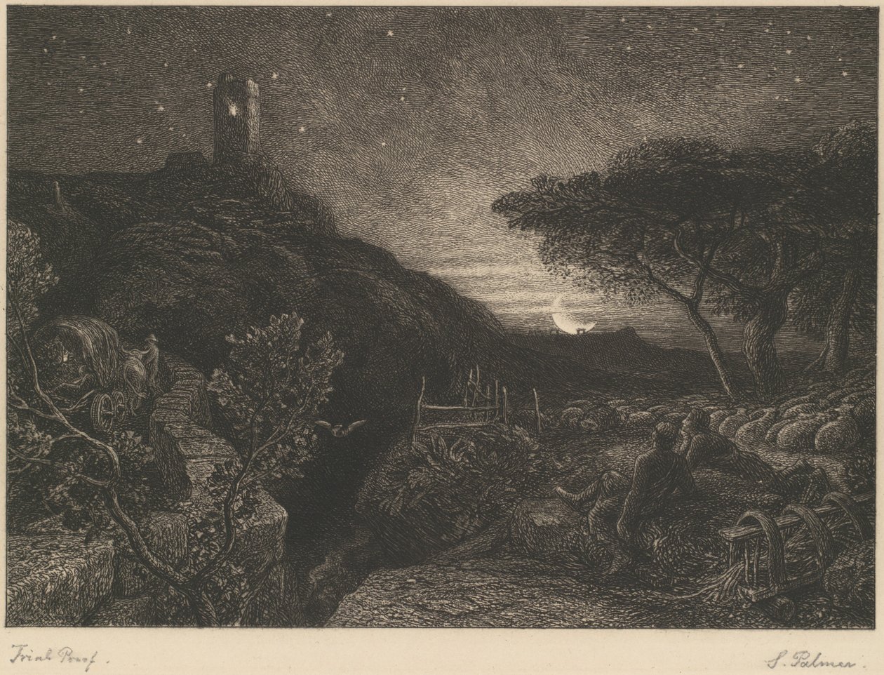 Samotna wieża autorstwa Samuel Palmer