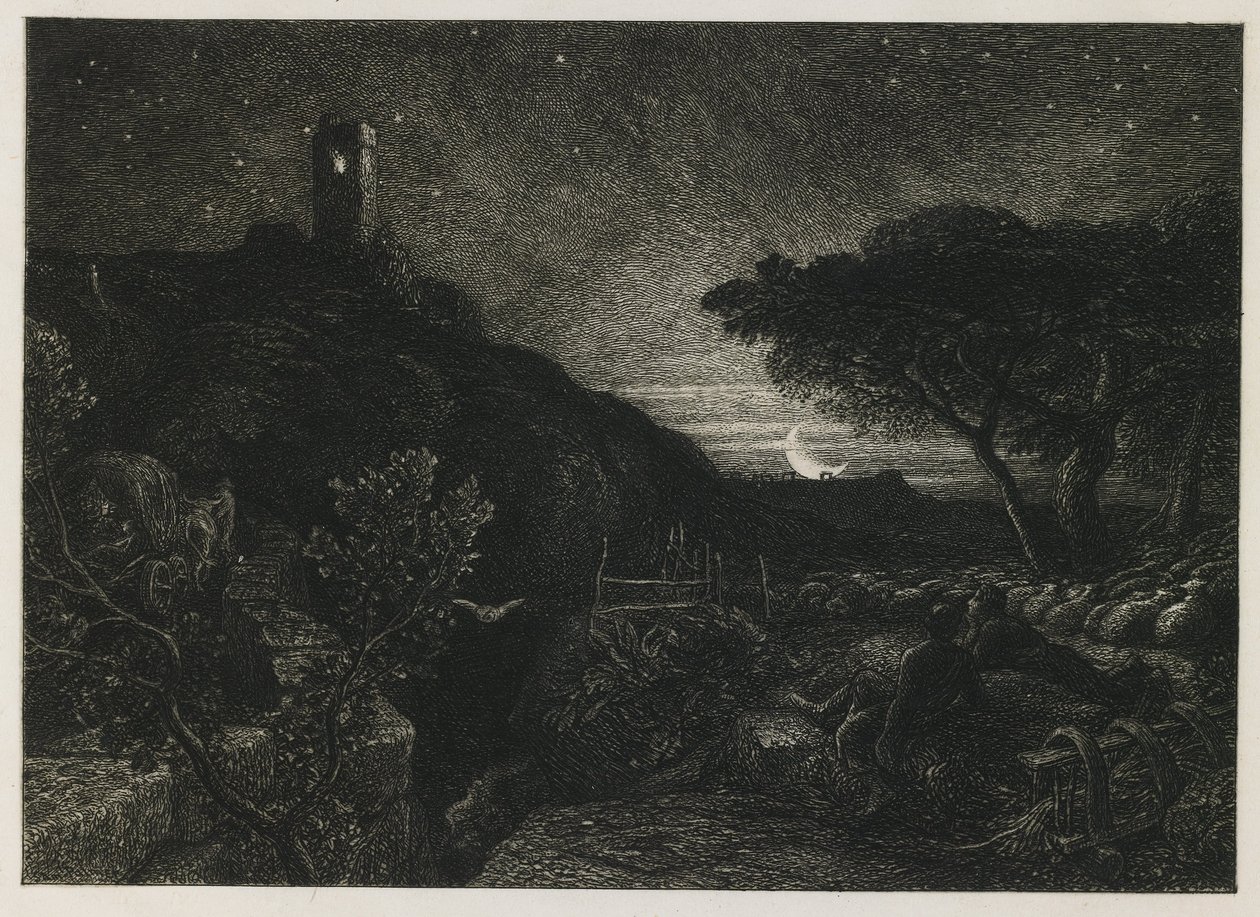 Samotna wieża autorstwa Samuel Palmer