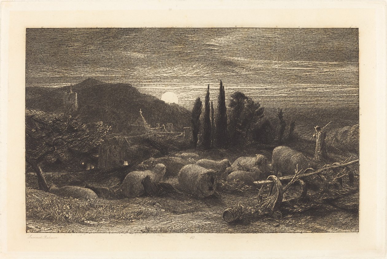 Wschodzący Księżyc autorstwa Samuel Palmer