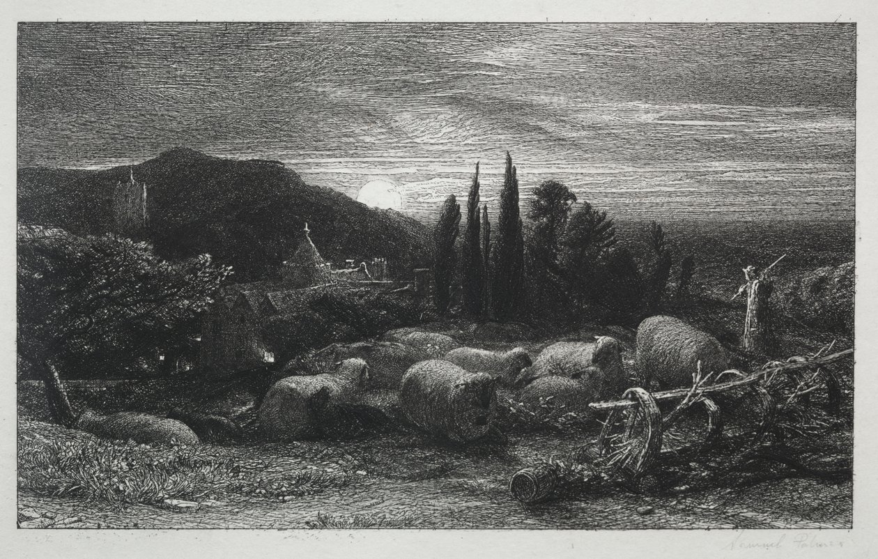 Wschodzący Księżyc autorstwa Samuel Palmer