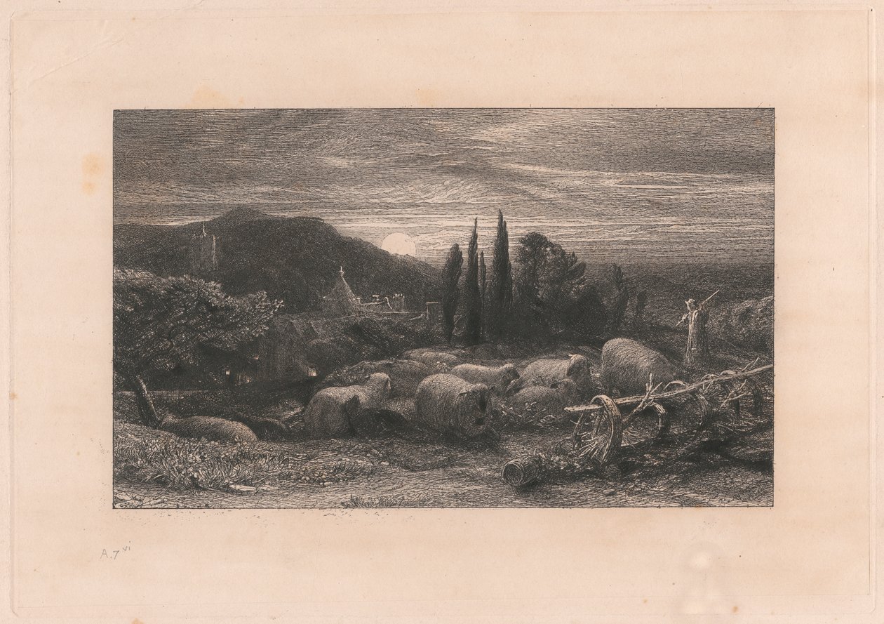 Wschodzący Księżyc autorstwa Samuel Palmer